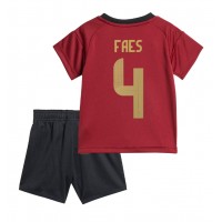 Camiseta Bélgica Wout Faes #4 Primera Equipación para niños Eurocopa 2024 manga corta (+ pantalones cortos)